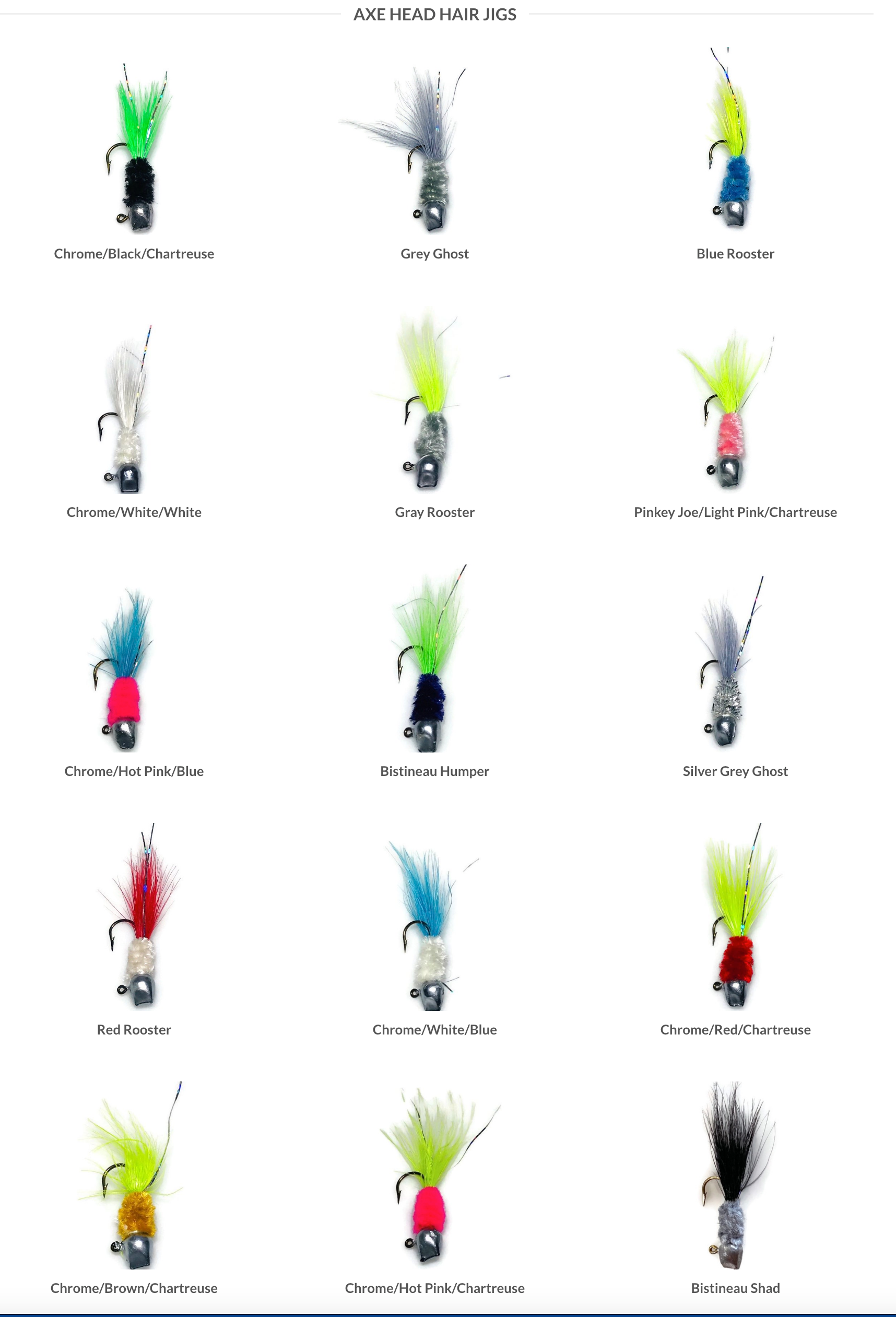 AXE HEAD "Hatchet Head" Hand Tied CRAPPIE JIG 1/16-oz, 3-pk, Blue Rooster image 1