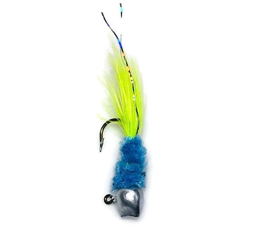 AXE HEAD "Hatchet Head" Hand Tied CRAPPIE JIG 1/16-oz, 3-pk, Blue Rooster image 0